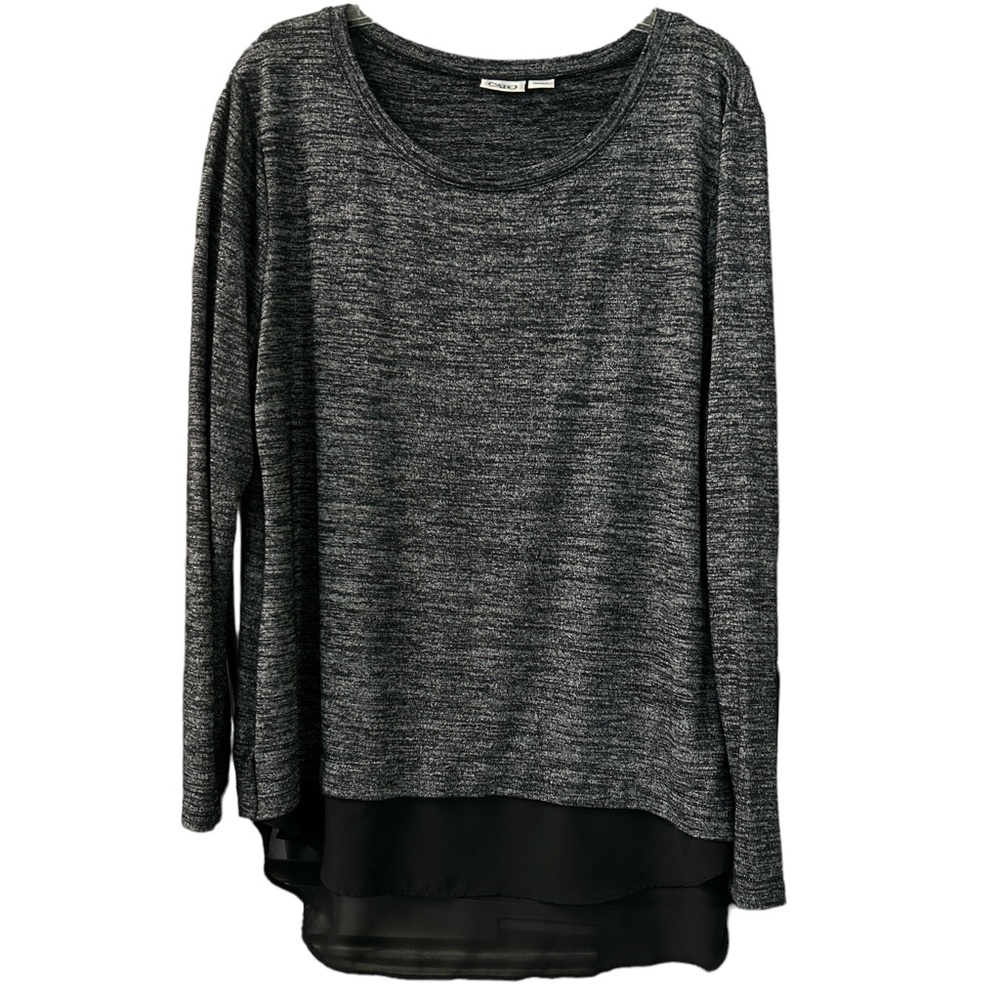 CATO Women’s Twofer Split Back Lightweight Tunic Sweater Size XL